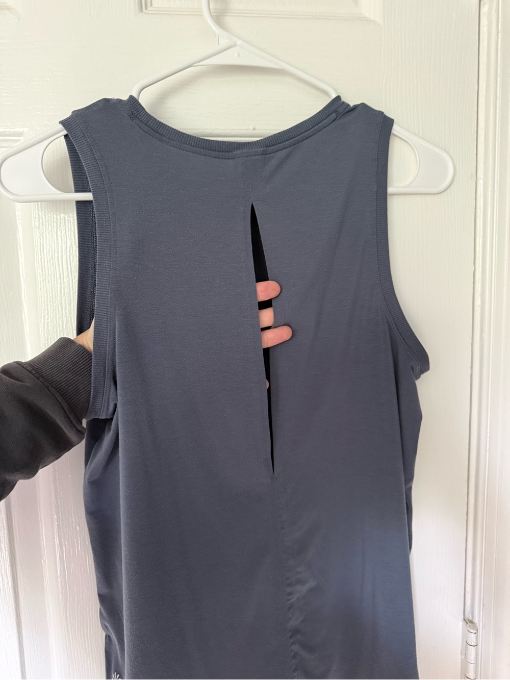 Athleta Slate-Blue Back-Slit Athletic Tank